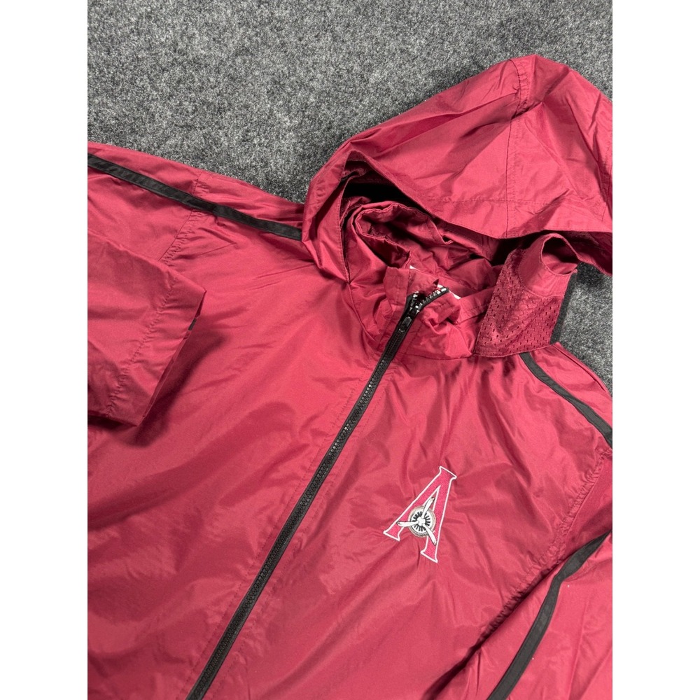 Team 365 Windbreaker Jacket Hooded Full Zip Maroon Lightweight Men's Large